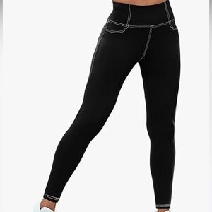 NWT Vooveeya curvy, women, leggings, high waisted, yoga leggings, black, size xs